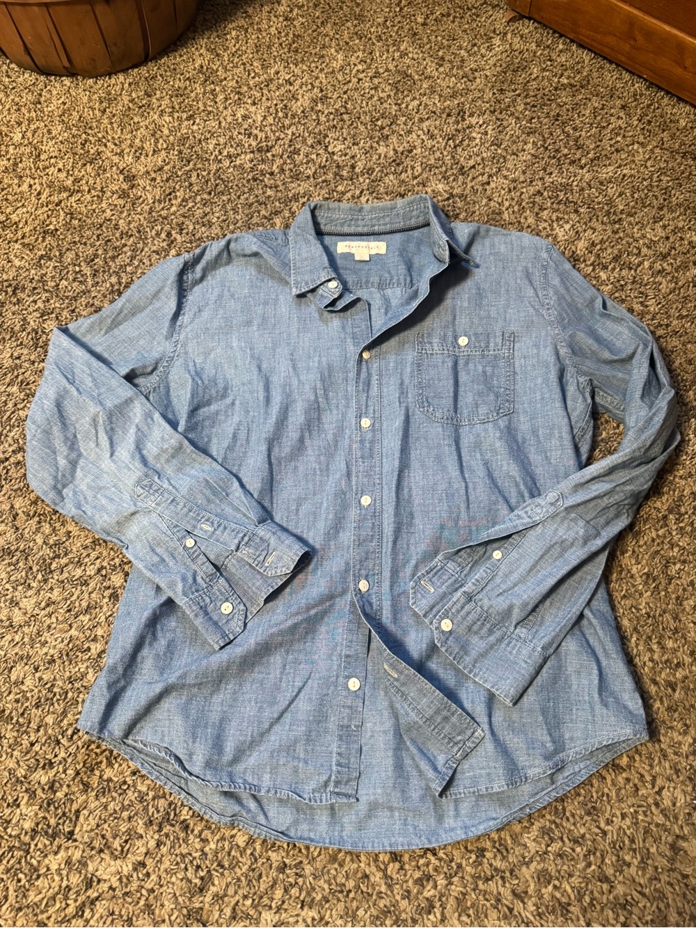 Aeropostale Light Blue Women's Button-Down Shirt
